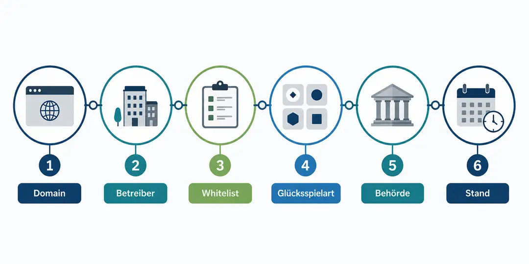 Sechsstufiger Prüfablauf für eine deutsche Casino-Lizenz von Domain und Betreiber bis zum Listenstand